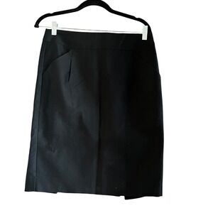 J. Crew Black Cotton Blend Career Office Pencil Skirt‎ Womens